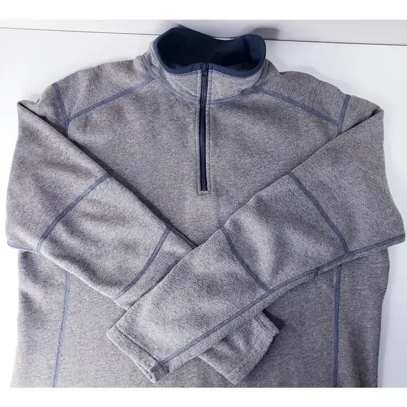 KUHL Men's Size XL Fleece Lined 1/4 Zip Pullover Sweater Heather Brown in VGUC - Picture 8 of 12